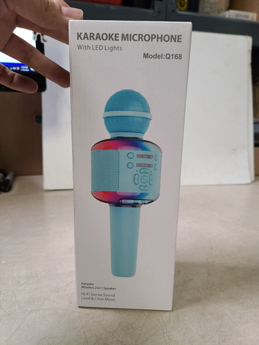 Karaoke Microphone With Led Lights Q168 Wireless 2 In 1  Mme