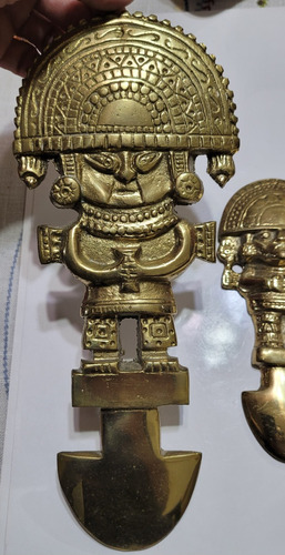 Figura  Maya Azteca  Mexicana En  Bronce Feng Shui