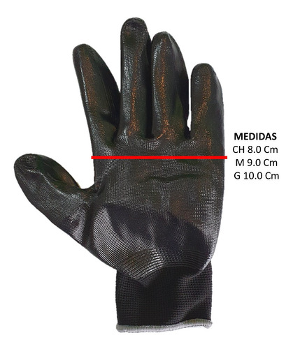 Imagen 4 de 5 de Guante Nylon Con Palma Nitrilo Economico