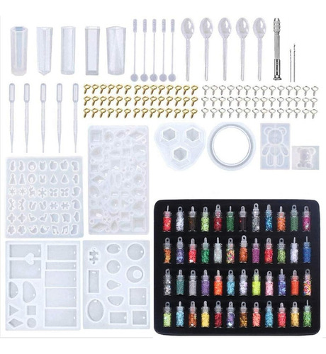 277pcs Molde De Resina Para Joyas De Silicona Y Lentejuelas