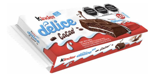 Kinder Delice Pastelito Chocolate Leche Con 10 Pz Con 39g Cu