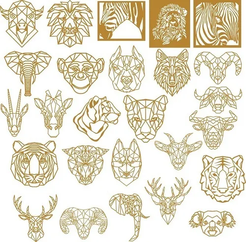Leopardo Geométrico Decorativo De Adorno En Mdf 3 Milímetros