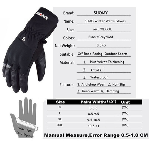 Guantes Caña Larga 100% Impermeables Termicos Y Tactiles