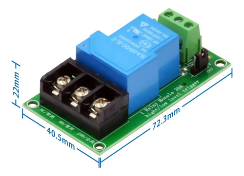 Modulo Relay 1 Canal 12vdc 30a Aislado 2 Pzas.
