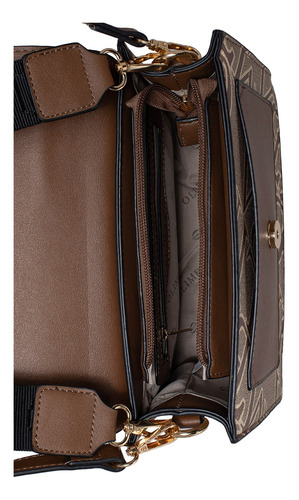 Bolsa Crossbody Olimba Formal Casual 9750 Marrón Claro Lisa Oro