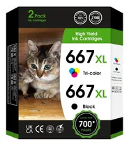 Comprar 667xl 667 Xl Reemplazo De Color Negro Y Color Para Hp 667 Xl