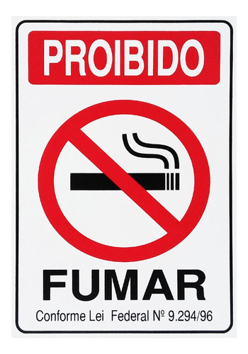 Placa De Sinalização Proibido Fumar 15x20 - P-5/1 F9e