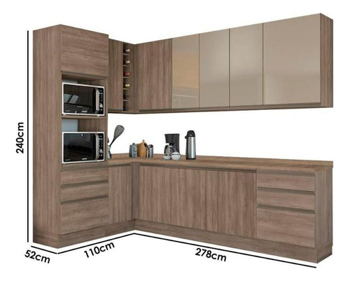 Cozinha Modulada Kappesberg Maxxi 13 Peças (4aéreos+4balcões