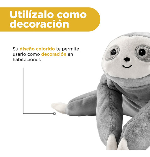 Miniso Peluche Perezoso Felpa Rosa 20x12 Cm Color Gris