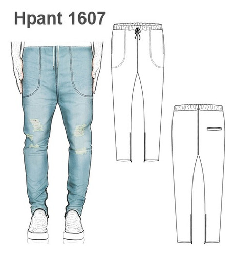 Molde, Patrón Pantalon Zespy Hombre