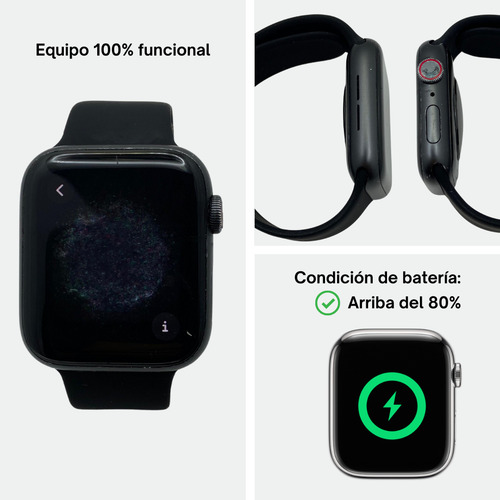 Apple Watch Se 1ra Gen De 44mm Gps + Lte - Color Mightning Gris Oscuro Deportivo Negro (Reacondicionado)