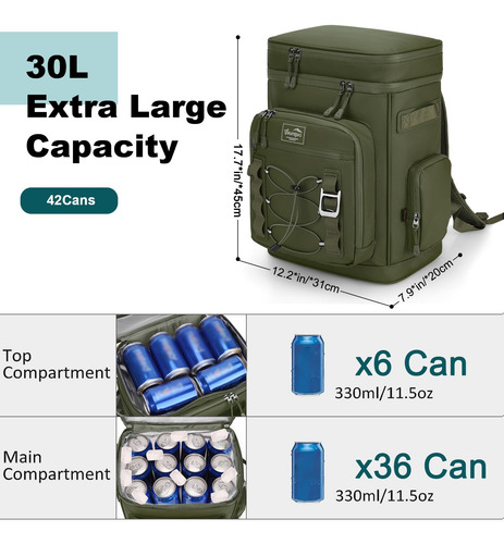 Mochila Térmica Youngoa Para 42 Latas, Aislante, Impermeable