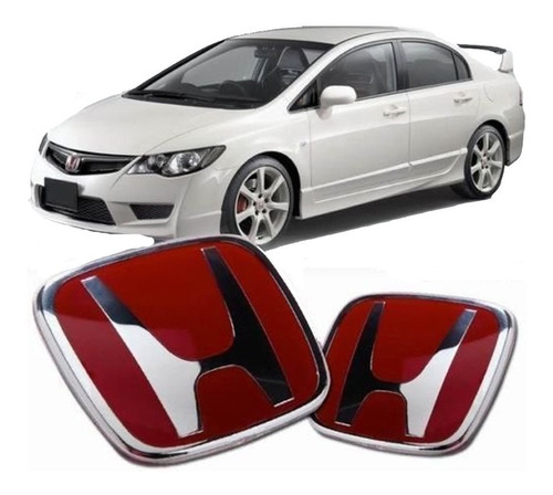 Emblemas  Rojos Civic Si  Logos  Con Etiquetas!