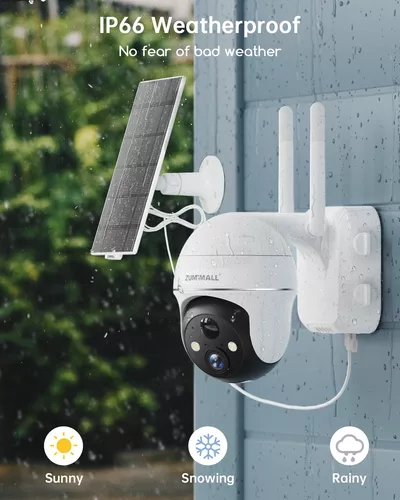 Cámara vigilancia exterior WiFi con panel solar Domos