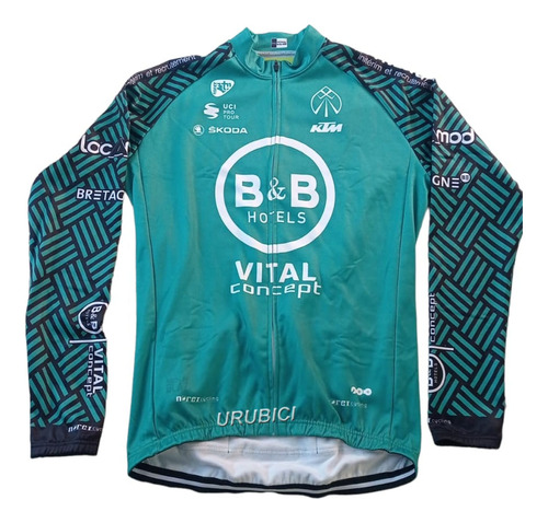 Campera De Ciclismo Xxl Afelpada C/bolsillos Detrasverde/neg