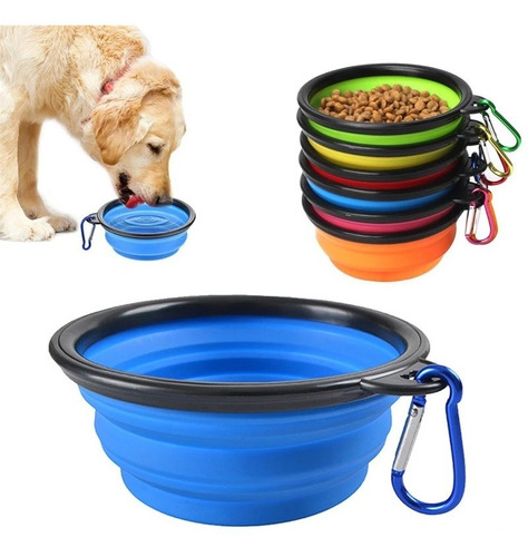 Imagen 5 de 6 de Plato Goma P/paseo, Mascotas Perro, Gato 18cm, Cap. 1 Litro.
