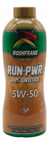 Aceite Motor Sintetico 5w50 Run-pwr 950 Ml  Roshfrans