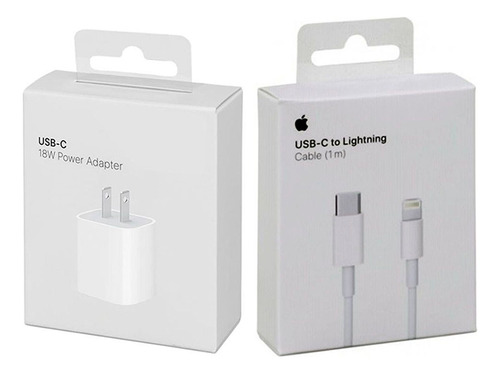 Cargador 18w Apple C + Cable, Carga Rapida, iPad, iPhone