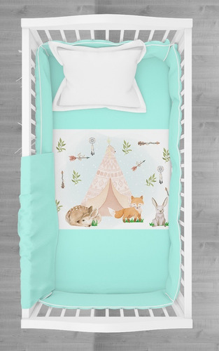 Chichoneras Completa Reversible Con Acolchado Y Sabana