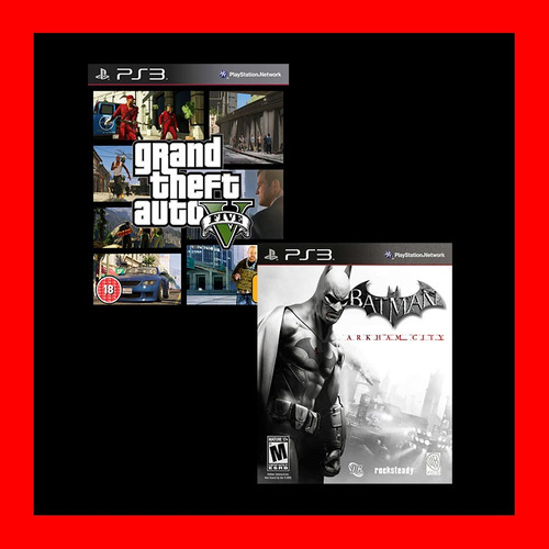 Grand Theft Auto V + Batman Arkham City 5 Ps3 Caja Vecina