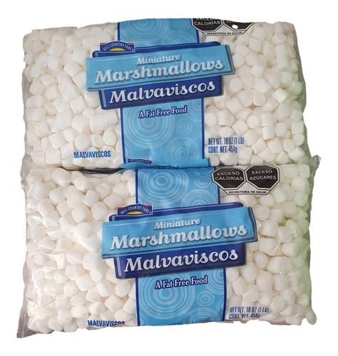 2pz Marshmallows Mini Malvaviscos Blancos 454gr Hcf 