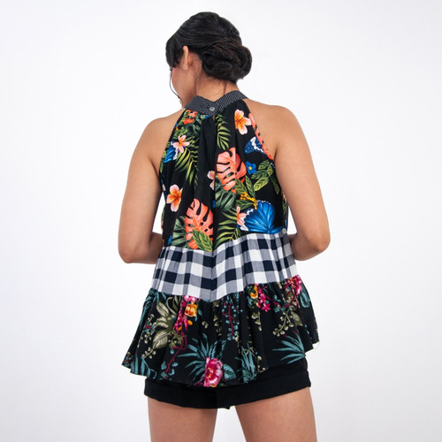 Blusa Halter Multi Estampado Angelozano W54