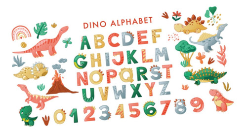 Etiqueta De La Pared Del Alfabeto De Dinosaurio, Adorno