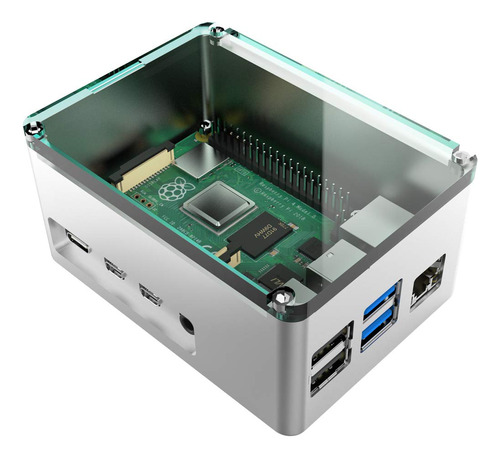 Anidees - Carcasa De Aluminio Extra Alta Para Raspberry Pi 4