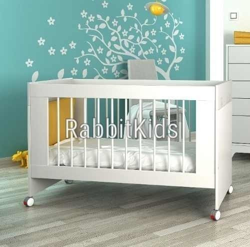 Imagen 4 de 10 de Cuna Charriot Clásica Fragancia Rueditas + Colchon 60x120