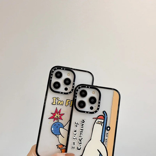 Funda Rígida Transparente Tipo Pato Para iPhone 15