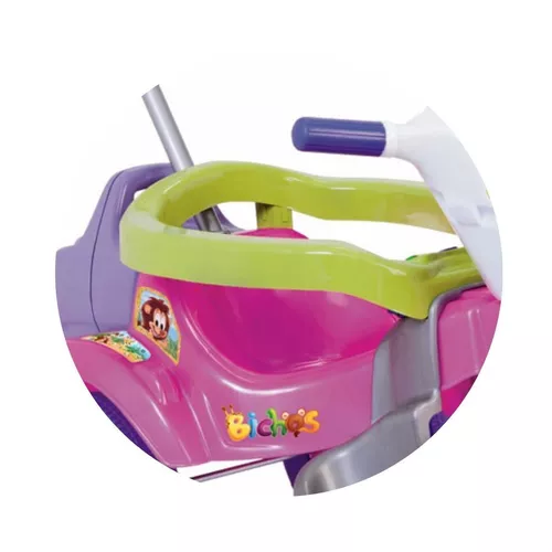 Motoca Triciclo Infantil Tico Bichos Rosa Menina Magic Toys em