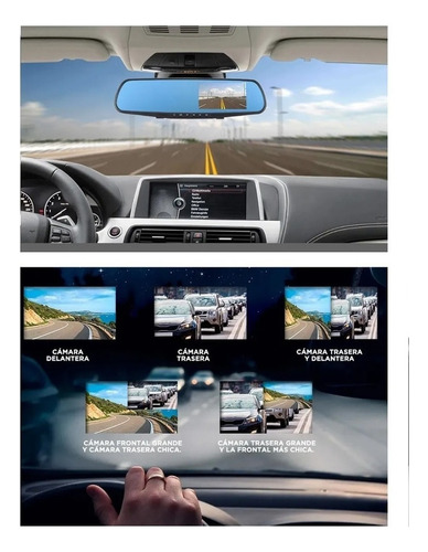 Camara Auto Trasera Y Delantera Grabacion Espejo Retrovisor
