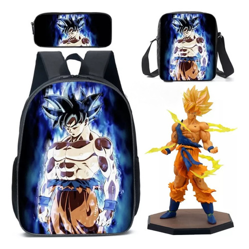 Mochila De 4 Piezas Dragon Ball Z Goku Para Niños 4pcs