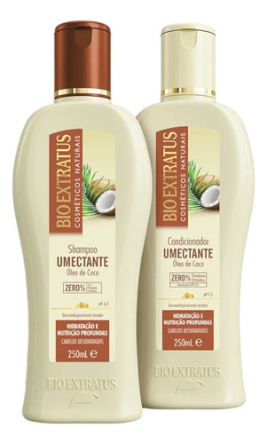 Kit 1 Shampoo 1 Condicionador Brilho Umectante 250ml Bio Ext