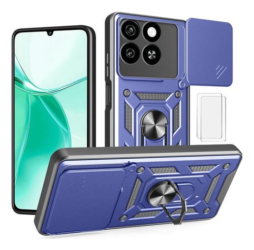 Funda Para Zte Blade A55/a35 Con Uso Rudo Carcasa Case+2mica