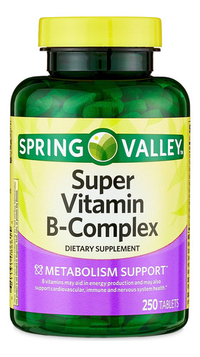 Spring Valley Super Vitamina Complejo B 250 Comprimidos Fs7