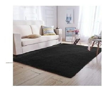 Alfombras Livianas Y Peluditas 200x300  Negra +envio Gratis