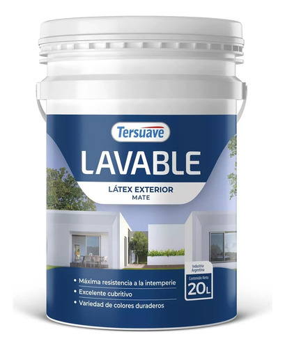 Latex Exterior Lavable Blanco Y Colores  Tersuave 20l Dimens