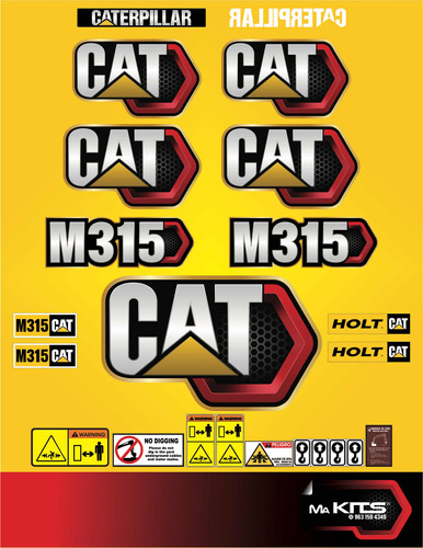 Calcomanías Para Maquinaria M315 Para Excavadora Cat
