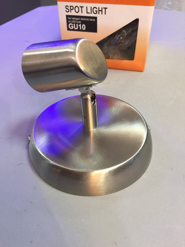 Spot Una Luz Dicroica Gu10 Nickel O Blanco