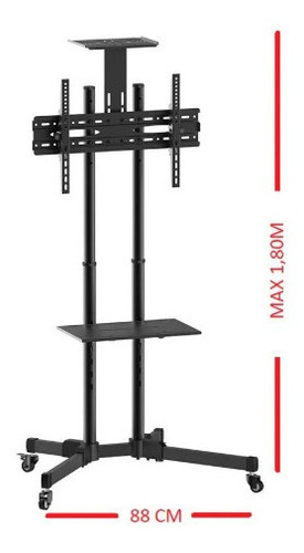 Soporte Piso Pedestal Tv Con Estante Mesa 32 A 60 Refyd-1500