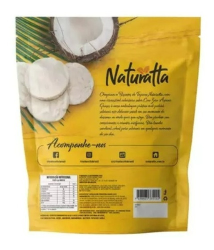 Biscoito Tapioca Cobertura Sabor Coco Naturatta Zero Açúcar