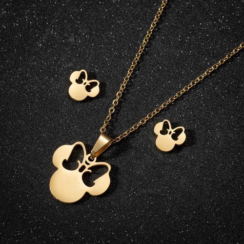 C Collar Y Aros Minnie Mouse De Acero Quirúrgico
