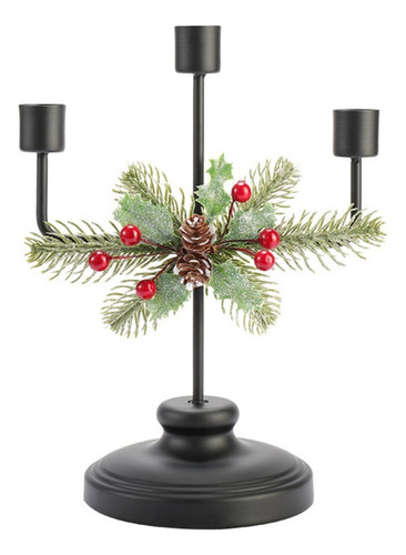 / Centro De Mesa For Velas Navideñas, Con 3 Candelabros En
