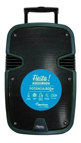 Imagen 2 de 4 de Parlante Harrison Kj-fluid 12 Pulgadas Luces Led C/ Lector