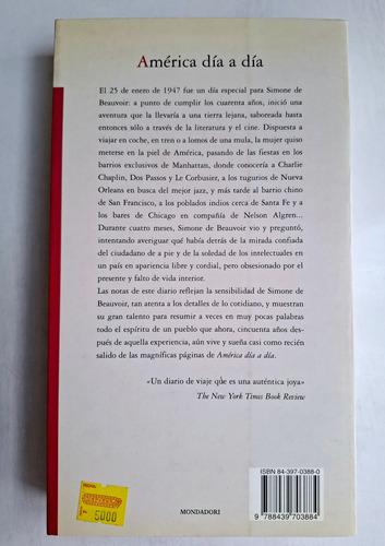 América Día A Día, Simone De Beauvoir. Viaje Estados Unidos (Usado)