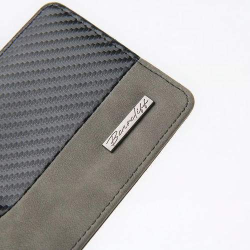 Billetera De Hombre Marca Bearcliff Cuero Sintético Negro Y Gris Liso