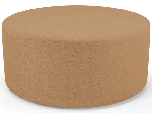 Puff Redondo Orgânico Para Living 90cm Lola Bouclê Mostarda