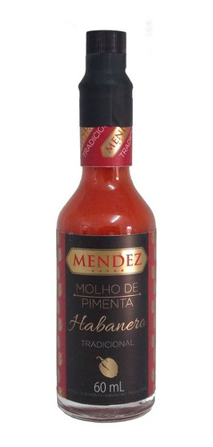 Molho De Pimenta Mendez 60ml Habanero Tradicional Em Vidro