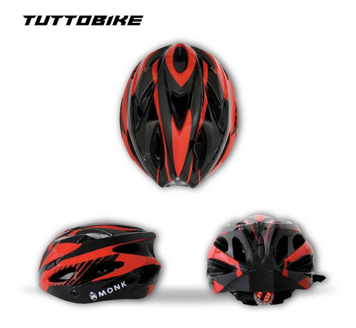 Imagen 8 de 10 de Casco Bicicleta Ruta Y Montaña Luz Led Y Visor Ciclismo Monk